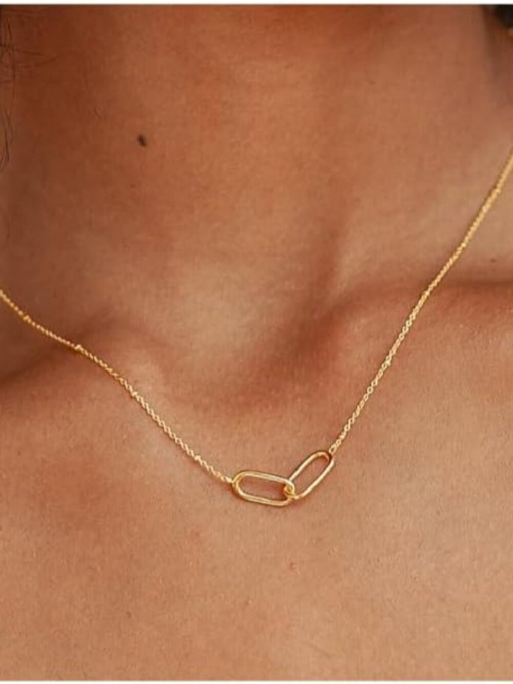 Gold Necklace for Women Trendy Diamond Paperclip Silver Chain